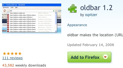 OldBar Restores Your Firefox 2 Location Bar