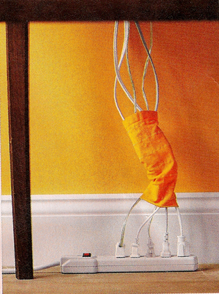 Geek Tip: Use an Old Tube Sock to Round Up Your Cords