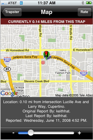 Trapster iPhone App Warns You of Cops in the Area