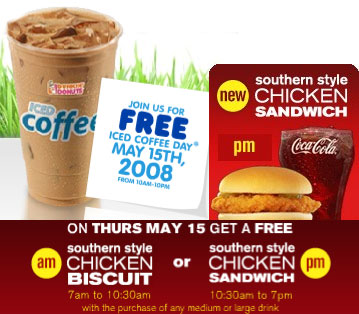 McDonald's to Give Away Eight Million Chicken Sandwiches, Dunkin' Donuts Gives Away Iced Coffee McDonald's to Give Away Eight Million Chicken Sandwiches, Dunkin' Donuts Gives Away Iced Coffee