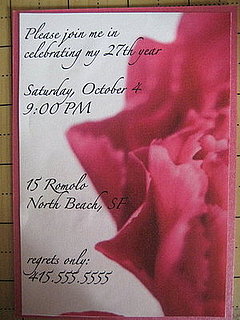 Come Party With Me: My Birthday — Invite