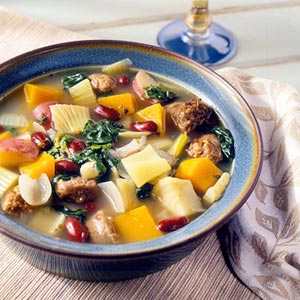 Sunday Slow Cooker: Minestrone With Squash & Pork Sausage