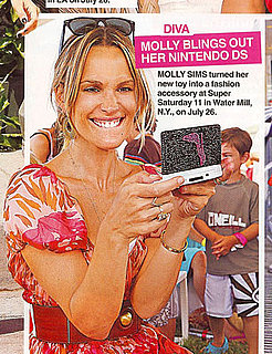 Molly Sims Plays With Her Crystal Encrusted Nintendo DS