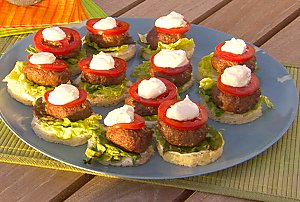 Mini Moroccan Lamb Burgers with Lemon Yogurt Sauce Mini Moroccan Lamb Burgers with Lemon Yogurt Sauce