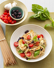 Fast & Easy Dinner: Pasta with Artichokes, Olives, and Tomatoes