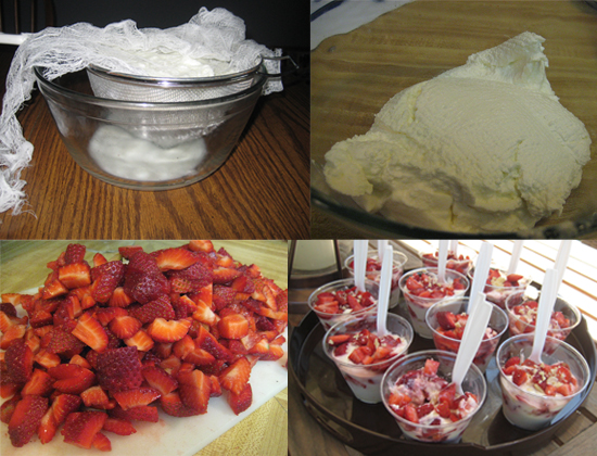 Next make the yogurt parfaits. Strain the yogurt and assemble the night before the brunch.
To ensure that the yogurts aren't forgotten at the back of the fridge, add "plate parfaits" to your morning to-do list.
Next make the yogurt parfaits. Strain the yogurt and assemble the night before the brunch.
To ensure that the yogurts aren't forgotten at the back of the fridge, add "plate parfaits" to your morning to-do list.