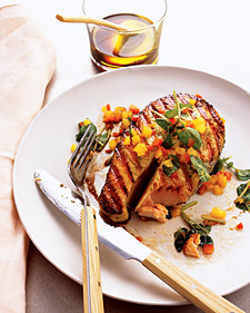 Sunday BBQ: Grilled Salmon with Spicy Honey-Basil Sauce