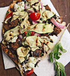 Fast & Easy Dinner: Grilled Greek Pizza Fast & Easy Dinner: Grilled Greek Pizza