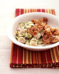Fast & Easy Dinner: Seared Shrimp With Cucumber Salad