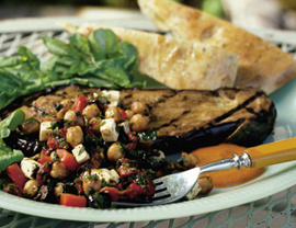 Fast & Easy Dinner: Eggplant Steak With Chickpeas