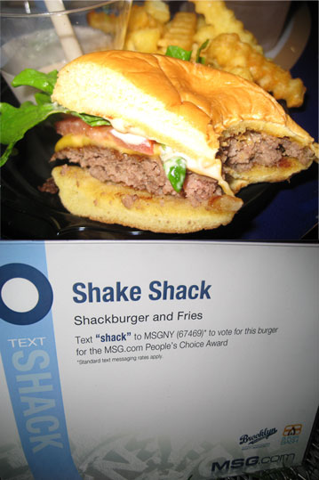 Upon arrival I wanted to try the reigning winner's burger.
Famed for its out-of-this-world burgers, Shake Shack's burger came complete with a mini shake and side of fries.
It was delicious, but reminded me of In-N-Out's burgers.
Upon arrival I wanted to try the reigning winner's burger.
Famed for its out-of-this-world burgers, Shake Shack's burger came complete with a mini shake and side of fries.
It was delicious, but reminded me of In-N-Out's burgers.