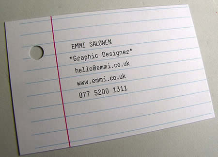 A graphic designer's business card. A graphic designer's business card.