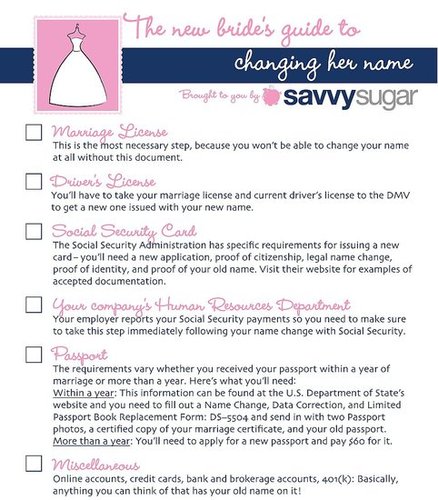 New Bride's Guide to Changing Her Name