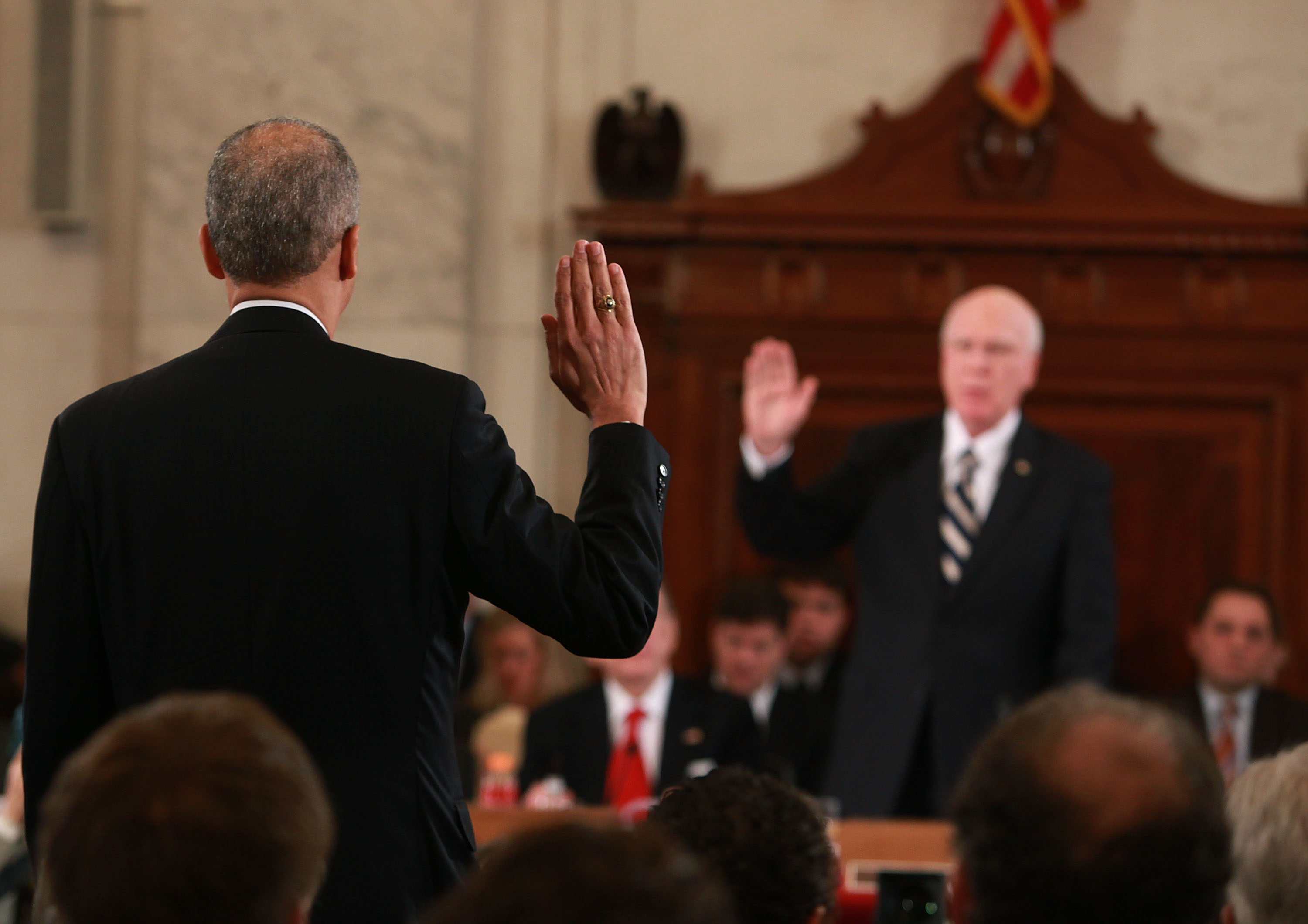 Attorney General nominee Eric Holder is sworn in. Attorney General nominee Eric Holder is sworn in.
