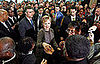 Hillary's First Day At Work