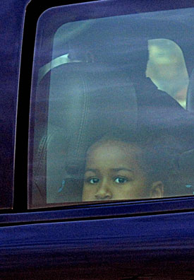 Sasha Obama Heads to School