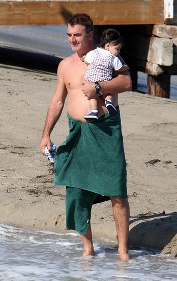 Chris Noth Shows Son Orion to the Waves of Malibu Chris Noth Shows Son Orion to the Waves of Malibu