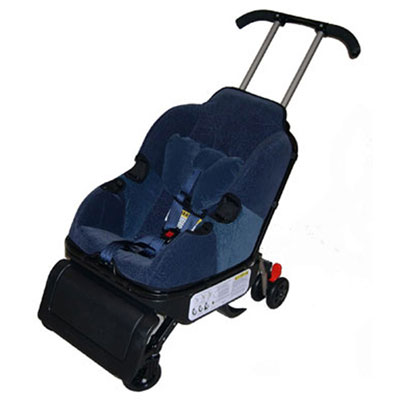 car seat and stroller on airplane