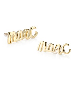 Marc by Marc Jacobs Script Earrings $38, eLuxury Marc by Marc Jacobs Script Earrings $38, eLuxury