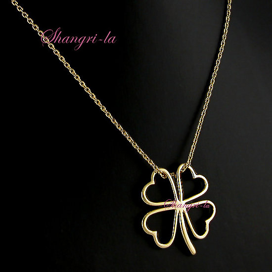 STUNNING 18ct GOLD PLATED 4 LEAF CLOVER NECKLACE L103 - eBay (item 370054021675 end time May-24-08 19:57:12 PDT)