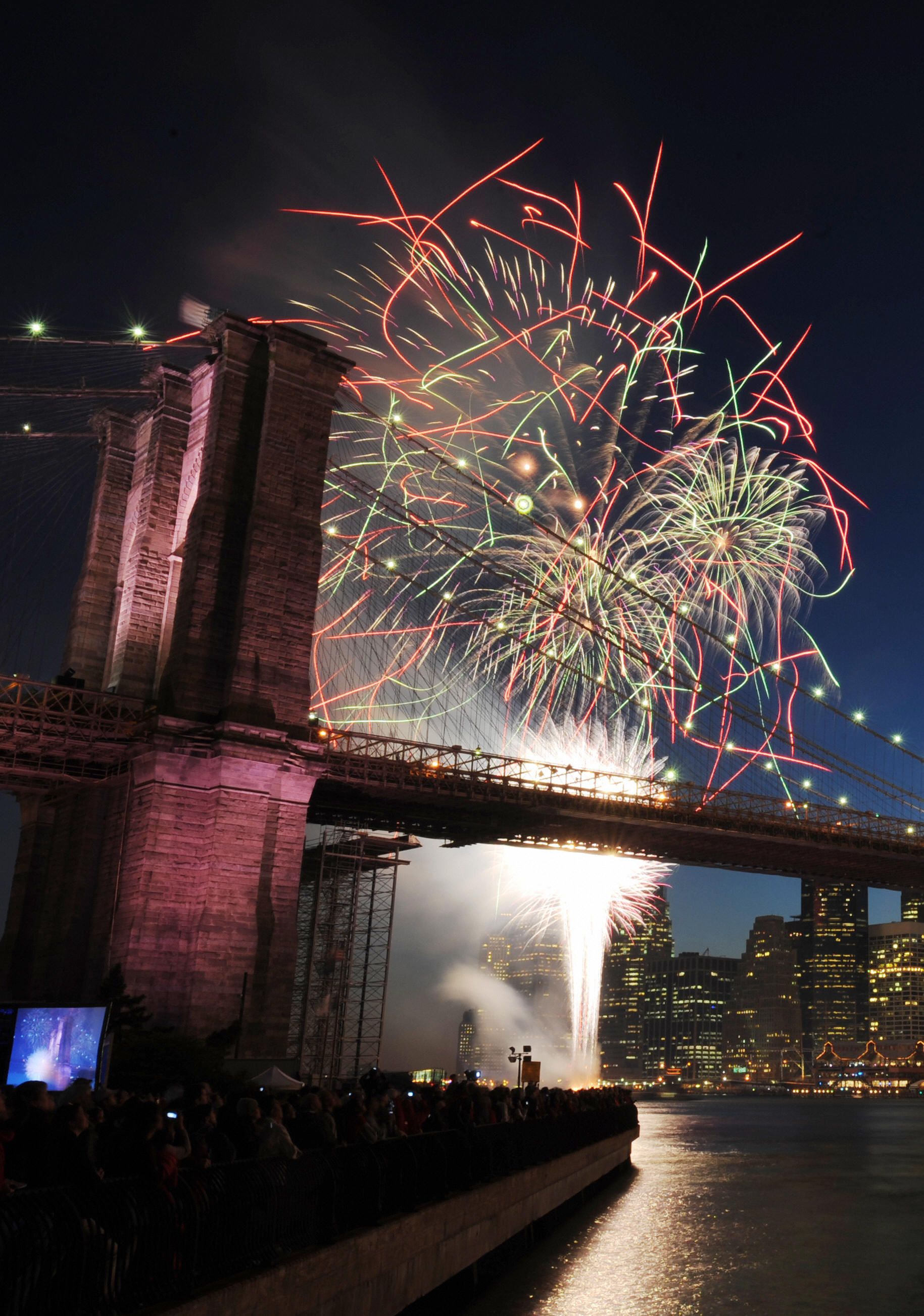 New York hosted a fireworks display. New York hosted a fireworks display.
