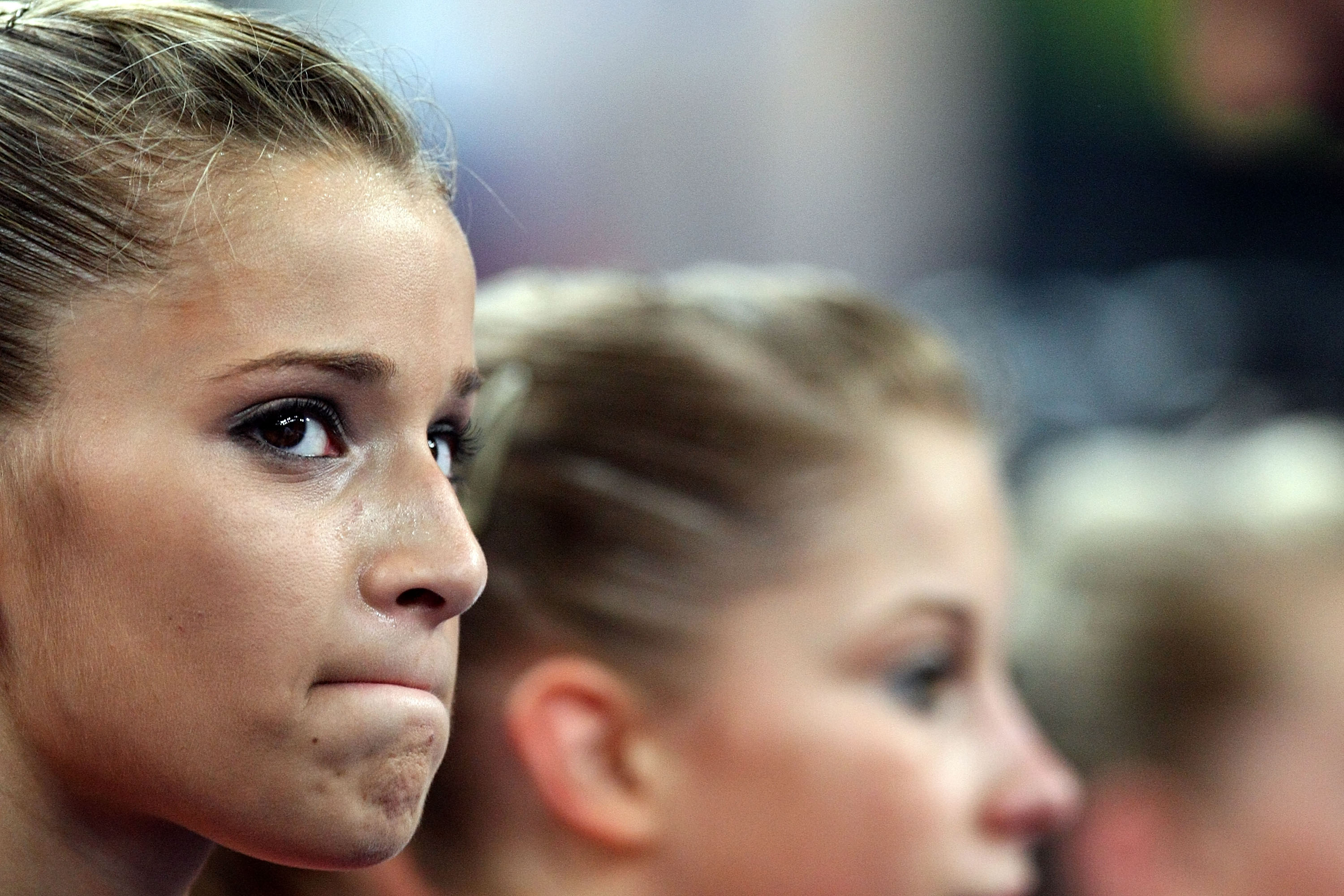 Alicia Sacramone is not happy. Alicia Sacramone is not happy.