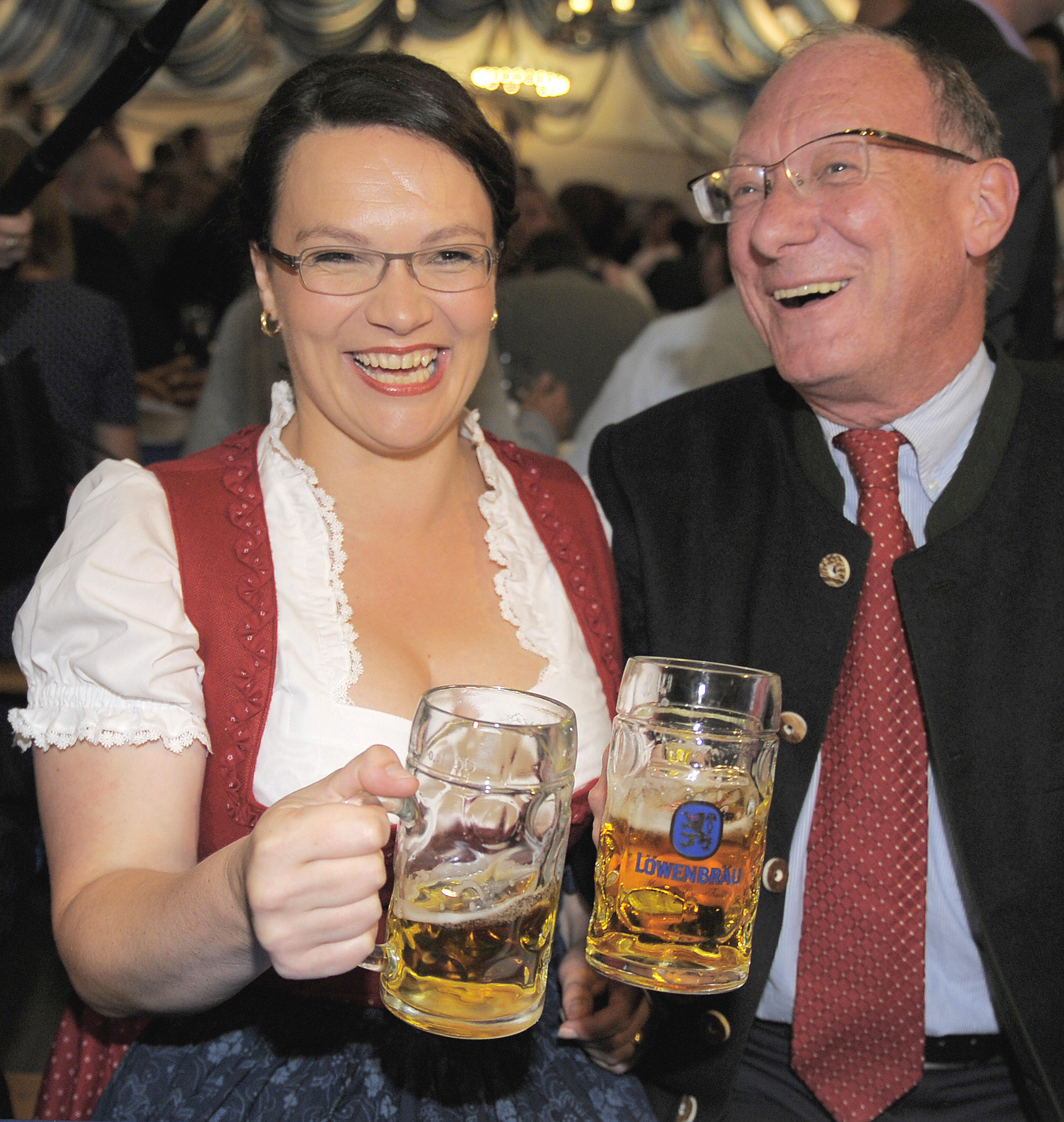 Andrea Nahles, vice-chairwoman of Germany's Social Democrats SPD party and Bavaria's SPD top-candidate Franz Maget Andrea Nahles, vice-chairwoman of Germany's Social Democrats SPD party and Bavaria's SPD top-candidate Franz Maget