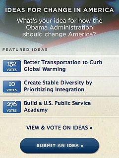 Submit Your Ideas For a New America at Change.org 