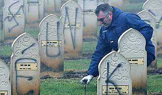 Soldiers' Graves Graffitied on Islamic Festival of Sacrifice 