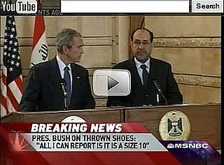 Bush Ducks As Journalist Throws Shoes at His Head in Iraq Video