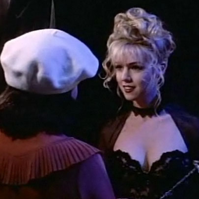 Brenda scolds Kelly for her costume choice.
Brenda scolds Kelly for her costume choice.