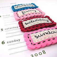 Days of the Week Hairclips