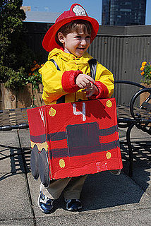 Cardboard Box Fire Truck Halloween Costume