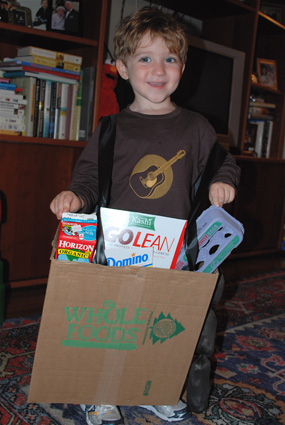 Ecoween:  Cardboard Box Grocery Bag