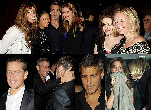 George Clooney Parties In London With Matt Damon, Thandie Newton And Others.