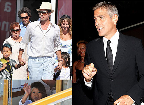 Photos Of Brad Pitt, Pax Jolie-Pitt, Maddox Jolie-Pitt and George Clooney At The 2008 Venice Film Festival