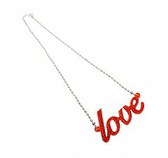Red 'Love' necklace by Anna Lou of London, Valentine's Gift Red 'Love' necklace by Anna Lou of London, Valentine's Gift