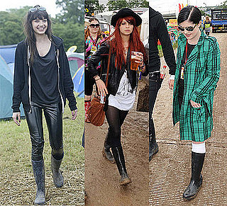 Daisy Lowe, Pixie Geldof and Kelly Osbourne at Glastonbury Festival