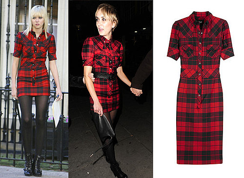 Taylor Momsen, Kimberly Stewart, Plaid Tartan Shirt Dress, D&G