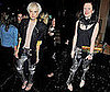 Agyness Deyn and Katie Grand in Silver Leather Trousers