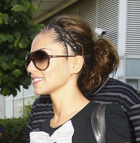 Cheryl Cole's birthday, get her hair look  - messy pony tail with plaits