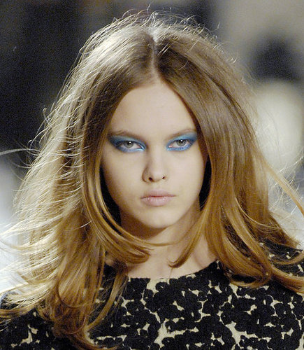 Photo of Autumn Fall Winter 2008 Beauty Catwalk Runway Trends Blue Eyeshadow make-up on Proenza Schouler Models