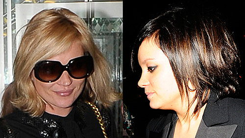 Photos of Kate Moss and Lily Allen. Whose New Choppy Short Haristyle Bob Do You Prefer?