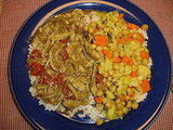 Girlc's Fragrant Chicken Curry and Indian Cauliflower Stew
