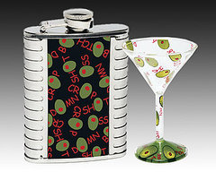 A flask and a little glass A flask and a little glass