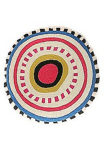 Steal of the Day: Painted Circle Crewel Round Pillow