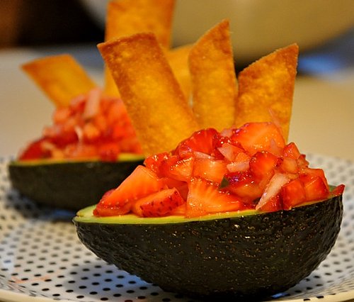 Avocado with Strawberry Salsa Avocado with Strawberry Salsa