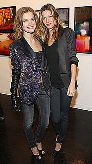 Natalia Vodianova Wears Sequined Blazer and Leather Gloves to Vladimir Restoin-Roitfeld's Exhibition Opening