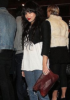 Photo of Zoe Kravitz at New York Fashion Week Wearing a Cropped Alexander Wang Tuxedo Jacket