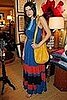 Lake Bell Wears Colorblock Maxi Dress at Lyn Devon Party in LA